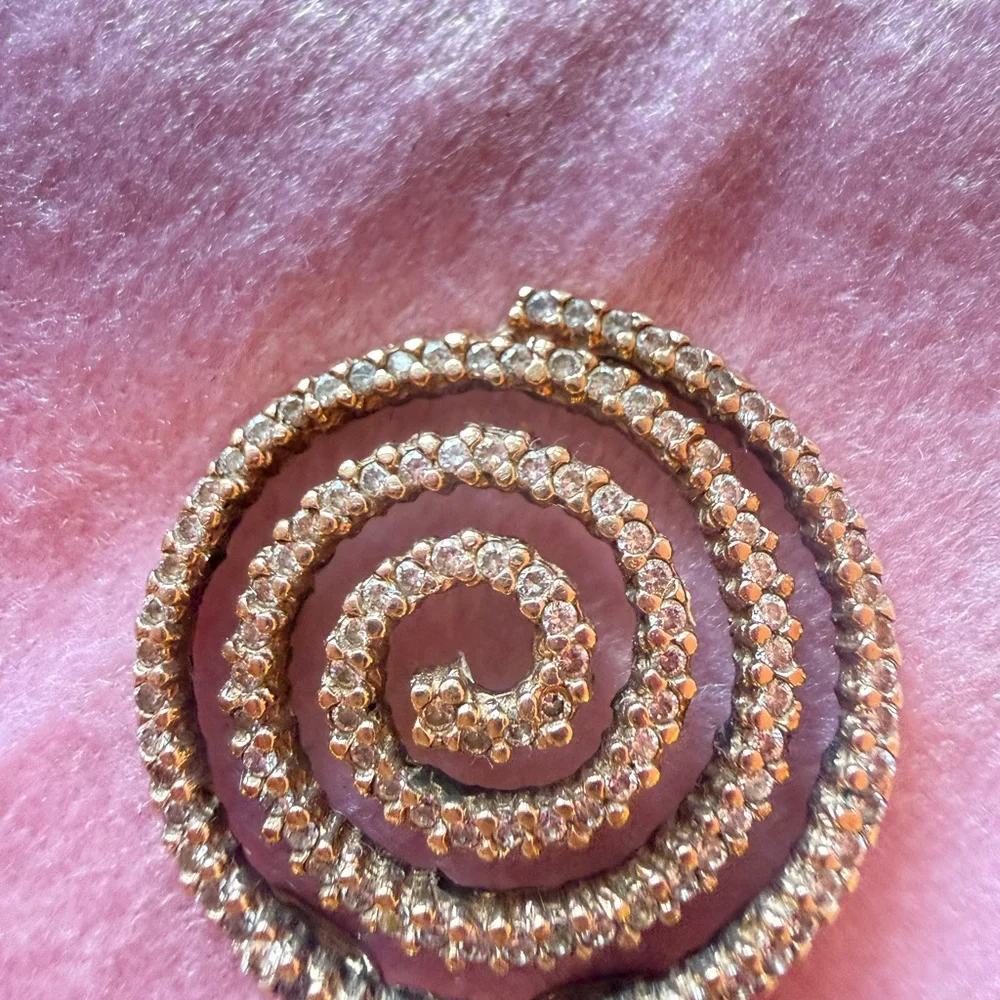 10 kt gold spiral pendant with CZ’s 4.6 g of gold - Picture 1 of 5